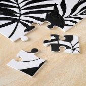 Zwart-witte tropen: Silhouetted Natuur Legpuzzel (Zijkant)