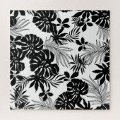 Zwart-witte tropen: Silhouetted Natuur Legpuzzel (Horizontaal)