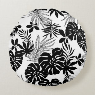 Zwart-witte tropen: Silhouetted Natuur Rond Kussen