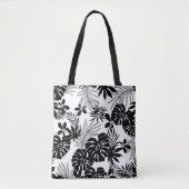 Zwart-witte tropen: Silhouetted Natuur Tote Bag (Voorkant)