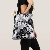 Zwart-witte tropen: Silhouetted Natuur Tote Bag (Dichtbij)