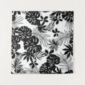 Zwart-witte tropen: Silhouetted Natuur Wandkleed (Voorkant (horizontaal))