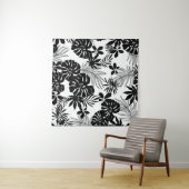 Zwart-witte tropen: Silhouetted Natuur Wandkleed (In Situ (horizontaal))