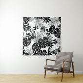 Zwart-witte tropen: Silhouetted Natuur Wandkleed (In situ)