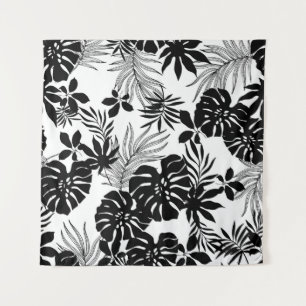 Zwart-witte tropen: Silhouetted Natuur Wandkleed