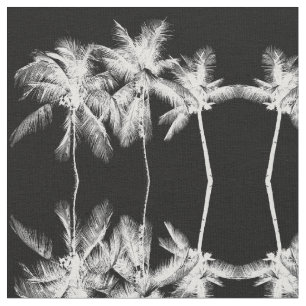 Zwart-witte tropische palm moderne elegant stof