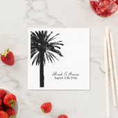 Zwart-witte tropische palmbadluiers servetten (Insitu)