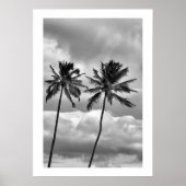 Zwart-witte tropische palmbomen Fotografie Poster (Voorkant)