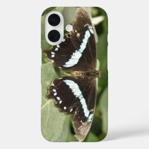 Zwart-witte tropische vlinder iPhone draagtas 16 Hoesje