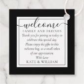 Zwart-Witte Trouwcadeautas Bedankjes Labels (Achterkant)