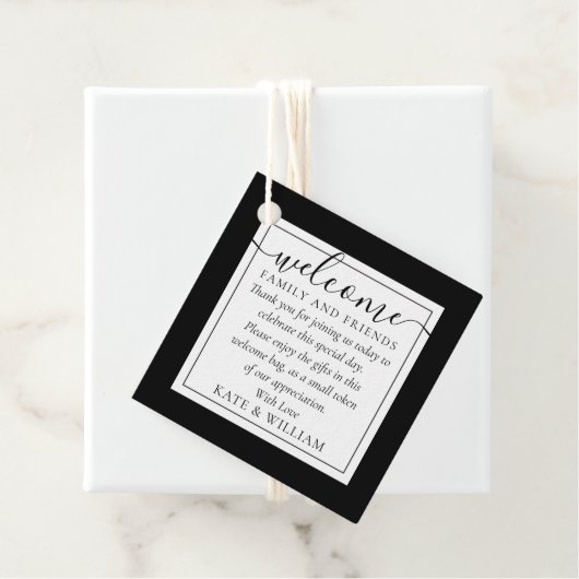 Zwart-Witte Trouwcadeautas Bedankjes Labels (In situ)