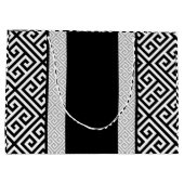 Zwart-witte trouwcadeautas groot cadeauzakje (Achterkant)