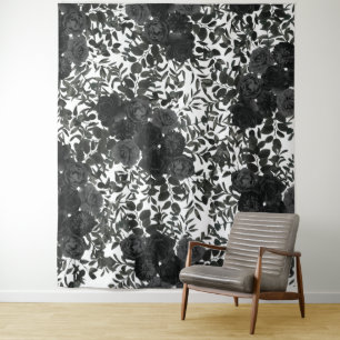 Zwart Witte Trouwdag Gotische Foto Achtergrond Ele Wandkleed
