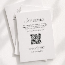 Zwart-Witte Trouwdetails QR-code