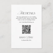 Zwart-Witte Trouwdetails QR-code Informatiekaartje (Voorkant)