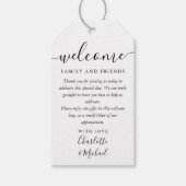 Zwart-witte trouwfavoriet Welcome-mandtas Cadeaulabel (Voorkant)