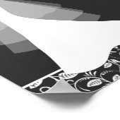 Zwart witte trouwjurk, damast Menu Poster (Hoek)