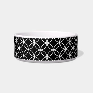 Zwart-witte trouwring patroon Monogram Voerbakje