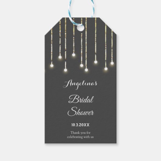 Zwart Witte Trouwslingers  Cadeaulabel (Voorkant)