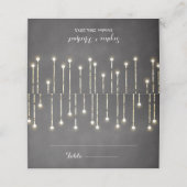 Zwart Witte Trouwtstringlichten Krijtbord Plaatskaartje (Buitenkant ongevouwen)
