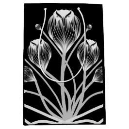 Zwart Witte Tulp Uil Visarend H&S Cadeaubag Medium Cadeauzakje