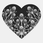Zwart Witte Tulp Uil Visarend H&S Hart Stickers (Voorkant)