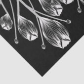 Zwart Witte Tulp Uil Visarend H&S Tissue Papier (Detail)