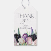 Zwart-witte tulpen Bruids douche Bedankt Cadeaulabel (Voorkant)