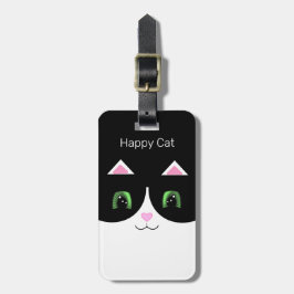 Zwart & Witte Tuxedo Kat Bagagelabel