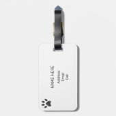 Zwart & Witte Tuxedo Kat Bagagelabel (Achterkant verticaal)