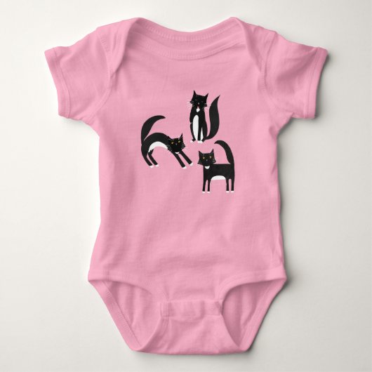 Zwart-witte Tuxedo Kat Romper (Voorkant)