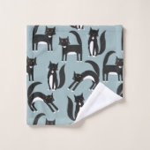 Zwart-witte Tuxedo katten Bad Handdoek (Wasdoekje)