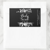 Zwart-witte twijgen en bladeren body scrub spa rechthoekige sticker (Tas)