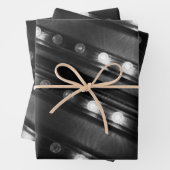 Zwart-witte Twinkle-lichten Inpakpapier Vel (In situ)