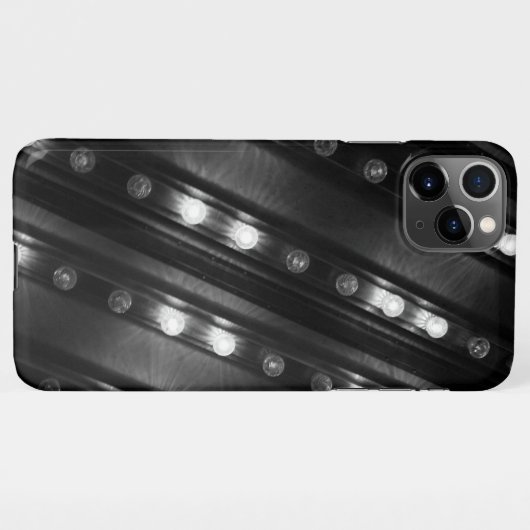 Zwart-witte Twinkle-lichten iPhone Hoesje (Achterkant horizontaal)