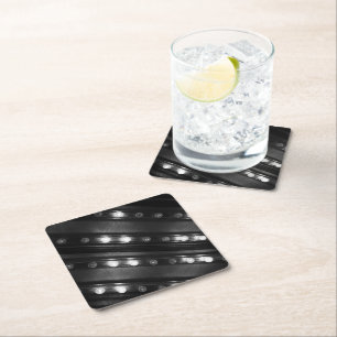 Zwart-witte Twinkle-lichten Kartonnen Onderzetters