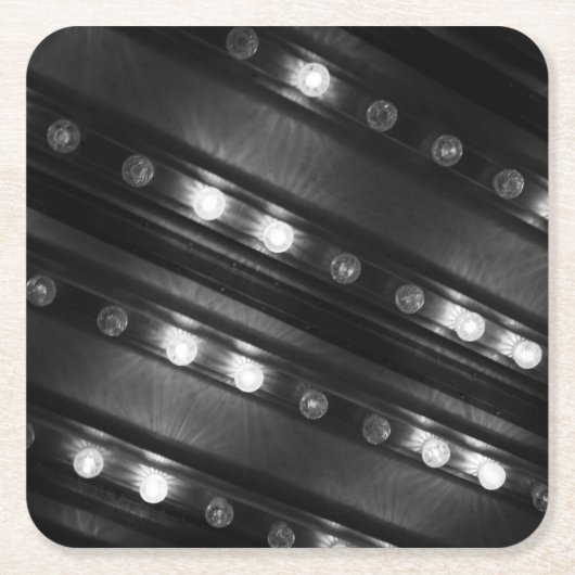 Zwart-witte Twinkle-lichten Kartonnen Onderzetters (Voorkant)