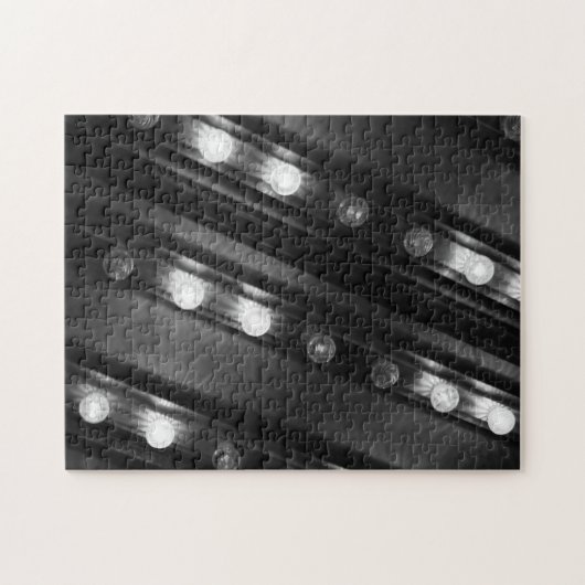 Zwart-witte Twinkle-lichten Legpuzzel (Horizontaal)