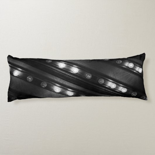 Zwart-witte Twinkle-lichten Lichaamskussen (Achterkant)