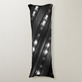 Zwart-witte Twinkle-lichten Lichaamskussen (Voorkant Verticaal)