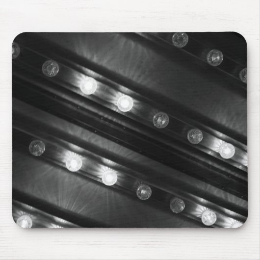 Zwart-witte Twinkle-lichten Muismat (Voorkant)