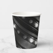 Zwart-witte Twinkle-lichten Papieren Bekers (Voorkant)
