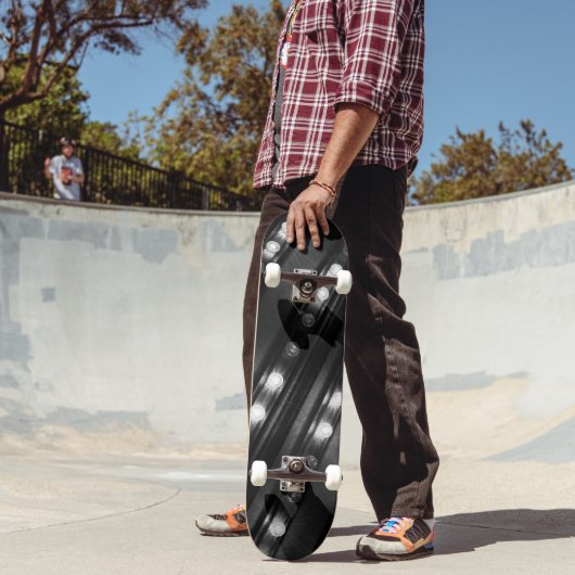 Zwart-witte Twinkle-lichten Persoonlijk Skateboard (Buiten 2)