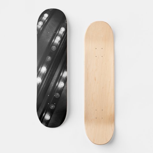 Zwart-witte Twinkle-lichten Persoonlijk Skateboard (Voorkant)