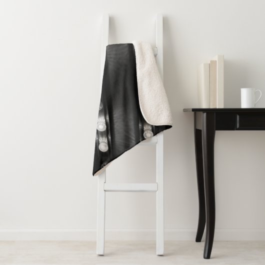 Zwart-witte Twinkle-lichten Sherpa Deken (In situ)