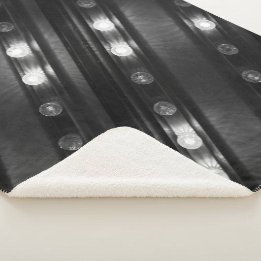 Zwart-witte Twinkle-lichten Sherpa Deken (3/4)