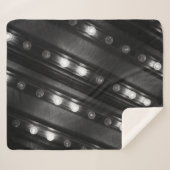 Zwart-witte Twinkle-lichten Sherpa Deken (Voorkant (horizontaal))