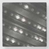 Zwart-witte Twinkle-lichten Stenen Onderzetter (Voorkant)