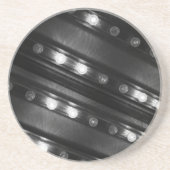 Zwart-witte Twinkle-lichten Zandsteen Onderzetter (Voorkant)