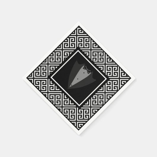 Zwart-witte twitwasservetten servet (Hoek)